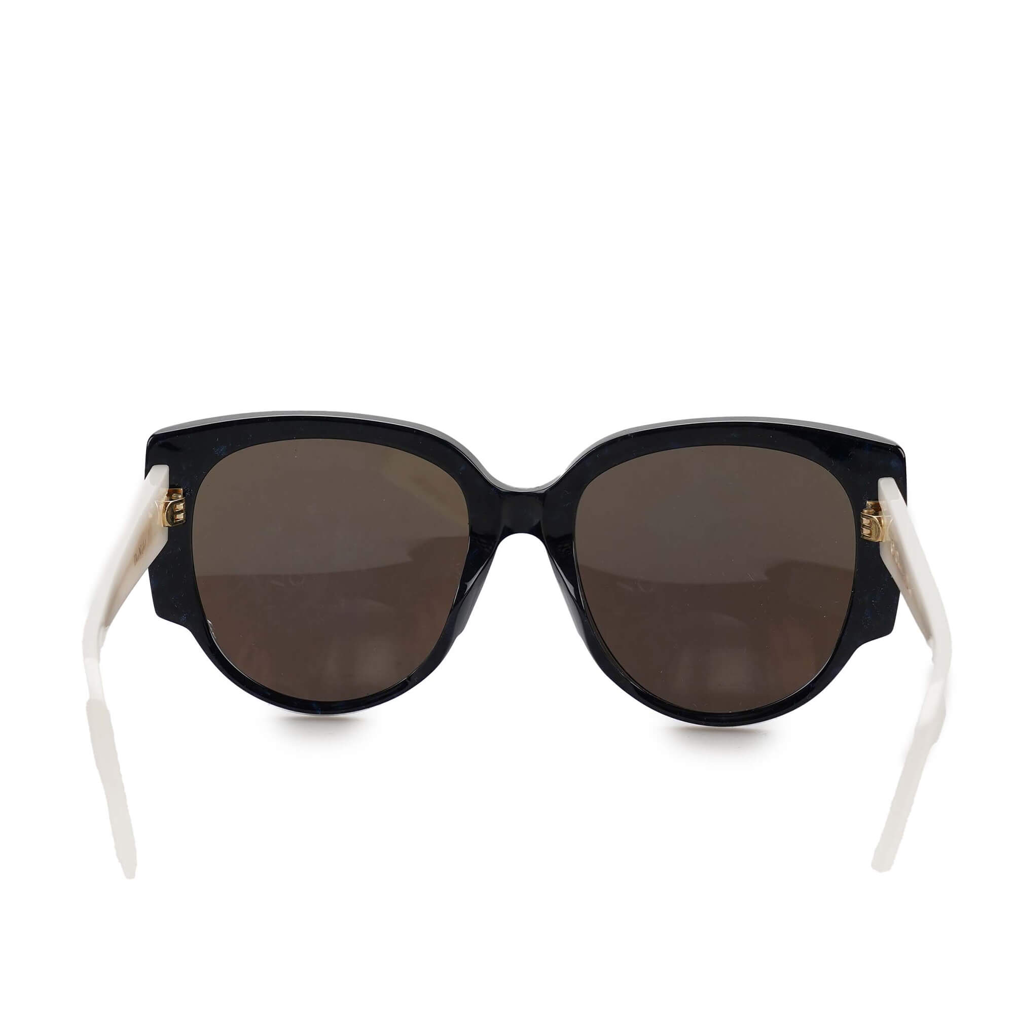 Christian Dior - Black Frame White Arms Smoke Lenses Lady In Sunglasses 